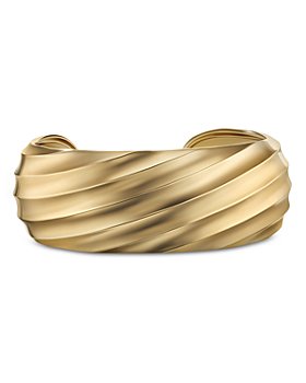 David Yurman - Cable Edge Recycled 18K Yellow Gold Wide Cuff Bracelet