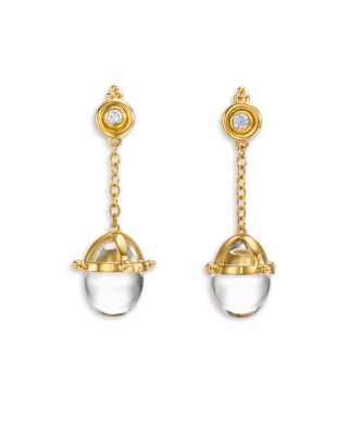 Temple St. Clair - 18K Yellow Gold Classic Crystal & Diamond Drop Earrings
