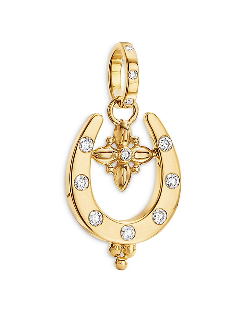 Temple St Clair 18k Yellow Gold Celestial Diamond Horseshoe Charm Pendant In Gold