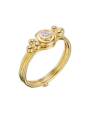 Temple St Clair 18k Yellow Gold Classic Diamond Bead Ring