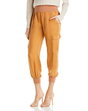 Cinq À Sept Tous Les Jours Giles Satin Jogger Pants In Pecan