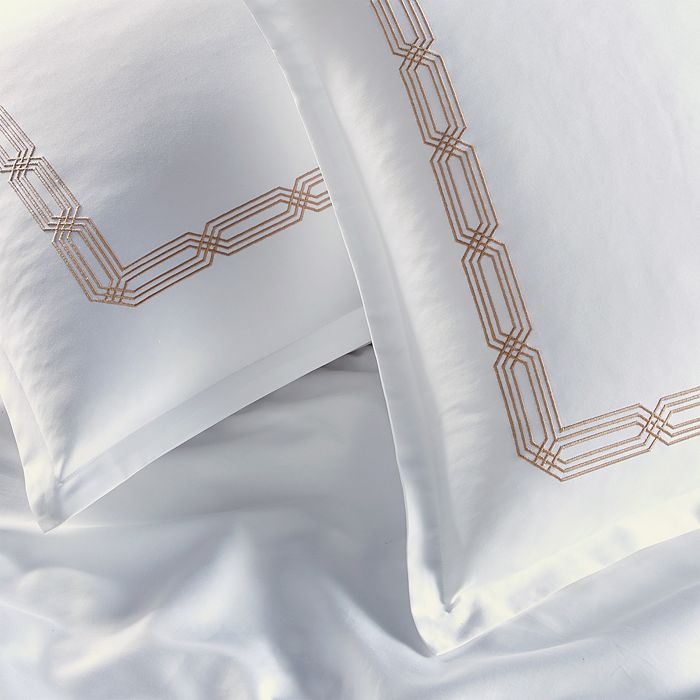 Shop Hudson Park Collection Italian Tivoli Embroidered King Sham - 100% Exclusive In Champagne