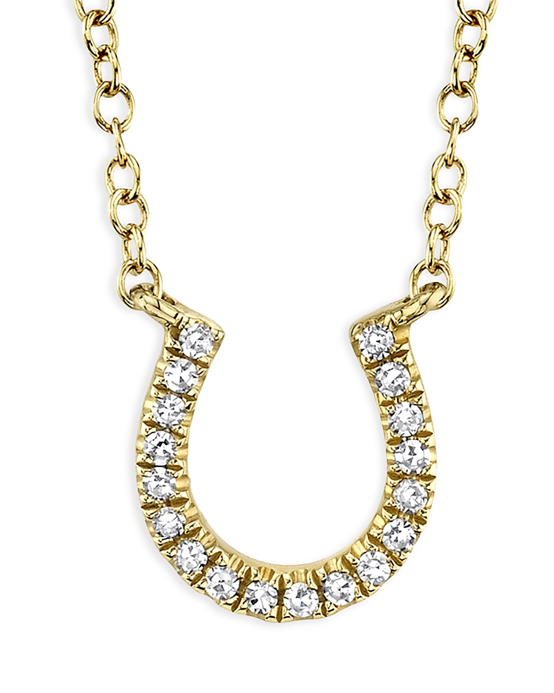 Moon & Meadow 14k Yellow Gold Horseshoe Necklace With Diamonds, 18 - Exclusive In White/gold
