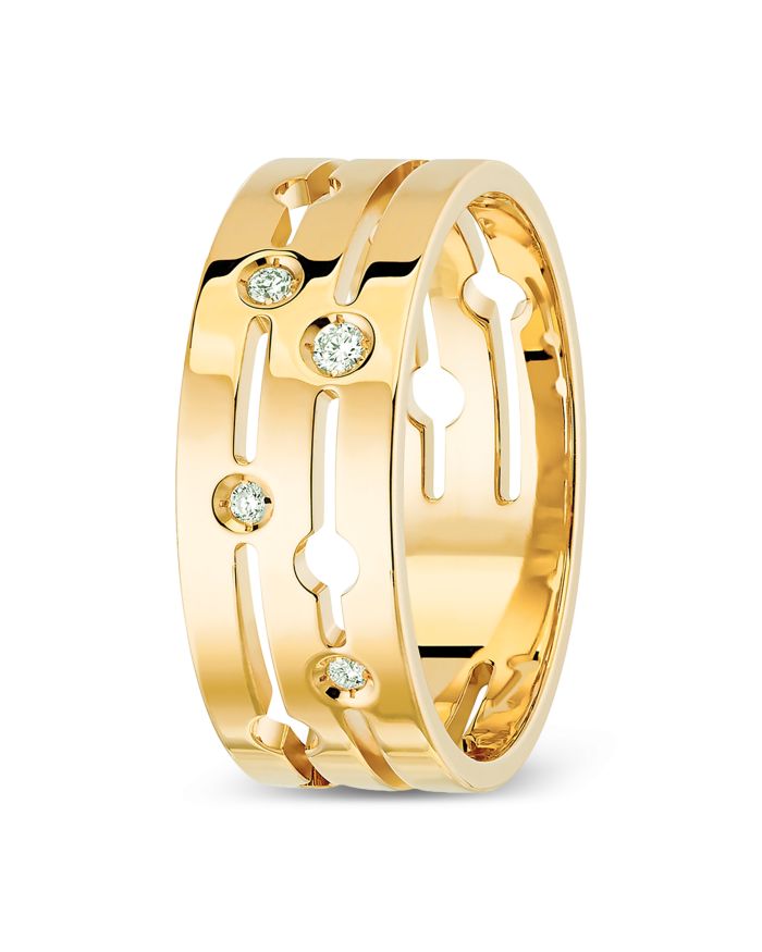 18K Yellow Gold Pulse Diamond Medium Ring