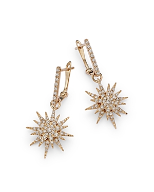 Bloomingdale's Diamond Starburst Drop Earrings In 14k Yellow Gold, 0.80 Ct. T.w. - 100% Exclusive In White/gold