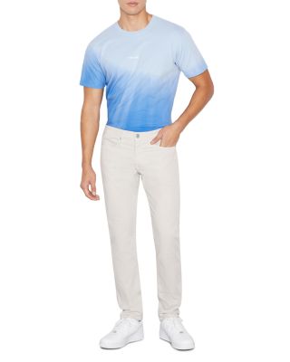 L'Homme Slim Brushed Twill Pants in Milk Beige