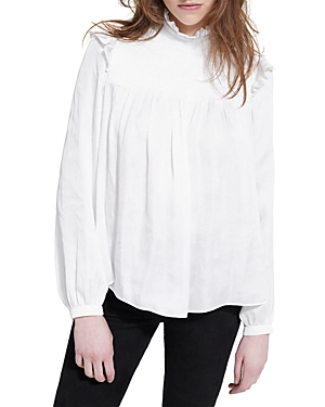 The Kooples Smocked Top In White