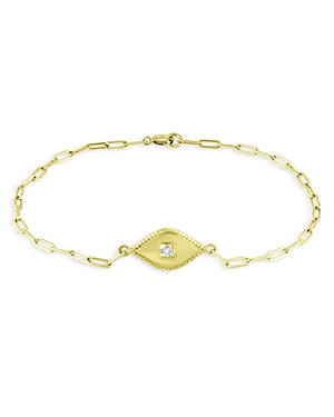 Aqua Evil Eye Paper Clip Chain Bracelet in 18K Gold-Plated Sterling Silver - 100% Exclusive