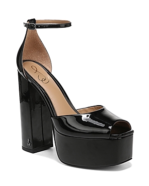 Sam Edelman Kori Ankle Strap Peep Toe Platform Sandal In Black