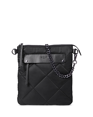 Shop Mz Wallace Quilted Madison Flat Crossbody In Black/gunmetal
