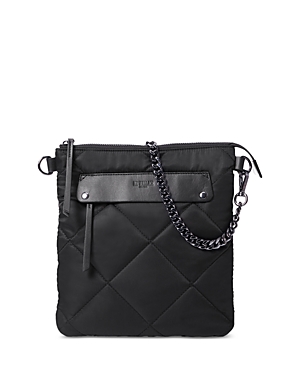 Mz Wallace Women's Madison Quilted Flat Crossbody Bag In Black/gunmetal