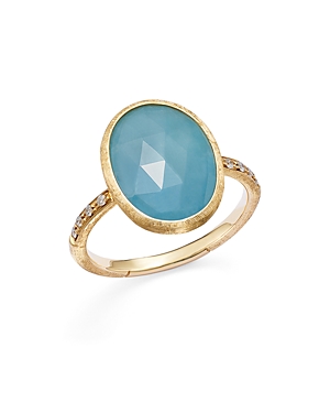 Marco Bicego 18k Yellow Gold Siviglia Aquamarine & Diamond Statement Ring In Blue/gold