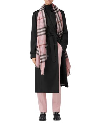 Lightweight Check Wool Silk Scarf