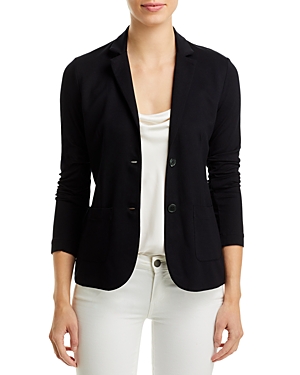 Shop Majestic Soft Touch Two Button Blazer In Noir