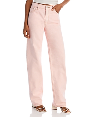 Re/done Mid-rise Wide-leg Jeans In Washed Pink