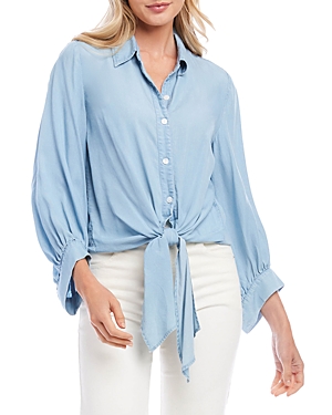 KAREN KANE TIE FRONT CHAMBRAY SHIRT