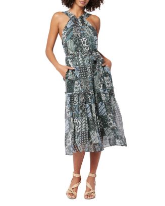 Joie Silk Freya Printed Halter Neck Midi Dress | Bloomingdale's