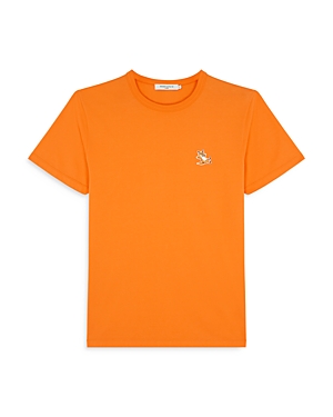 Maison Kitsuné Chillax Fox Patch Classic Short Sleeve Tee In Neon