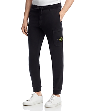 Stone Island Black Cotton Joggers In Black