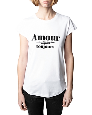 Zadig & Voltaire Amour Toujours Cotton Graphic Tee In Blanc