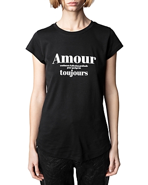 Zadig & Voltaire Amour Toujours Cotton Graphic Tee In Noir