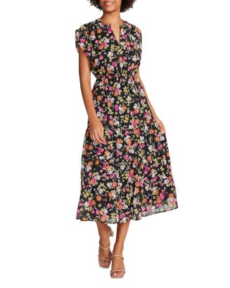 STEVE MADDEN Leigh Floral Chiffon Midi Dress | Bloomingdale's