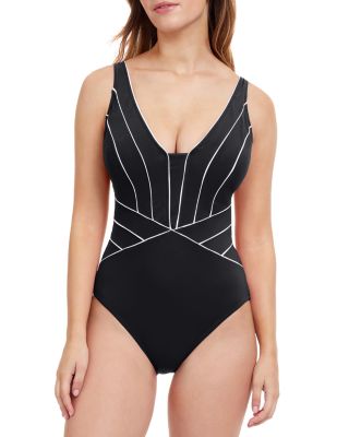 Profile By Gottex - V-Neck One Piece Swimsuit
