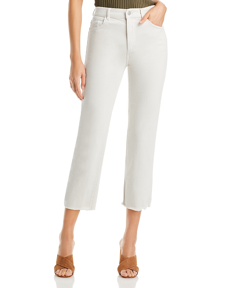 DL1961 Patti High Rise Straight Jeans in Ecru