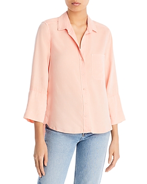 Shop Bella Dahl Long Sleeve Button Down Top In Sunset Coral