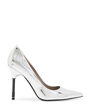 Allsaints Nova Pointed Toe Pump In Mirror Silver