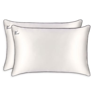 Just Married Embroidered Silk Pillowcase Set