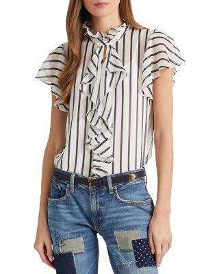 Ralph Lauren - Striped Ruffle Top
