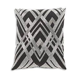 Global Views Woven Line Decorative Pillow, 20 X 20 In Silver