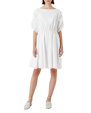 Armani Collezioni Emporio Armani Cotton Drawstring Dress In White