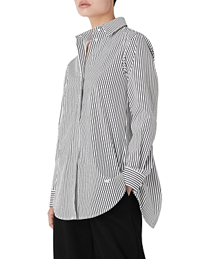 Armani Collezioni Emporio Armani Striped Back Button Shirt In Multi