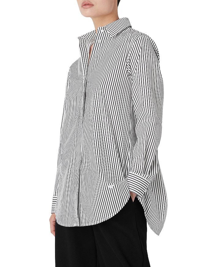 Emporio Armani Striped Back Button Shirt | Bloomingdale's