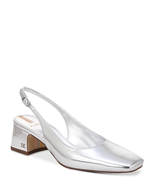 Shop Sam Edelman Women's Terra Slip On Slingback Pumps In Soft Silver