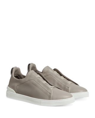 Zegna Men's Secondskin Triple Stitch Low Top Sneakers