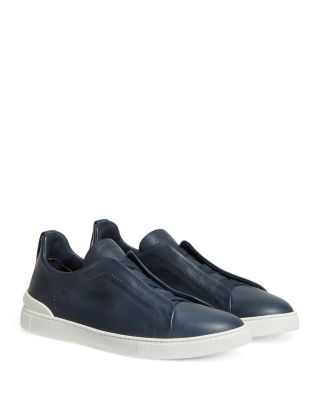 Zegna Men's Secondskin Triple Stitch Low Top Sneakers