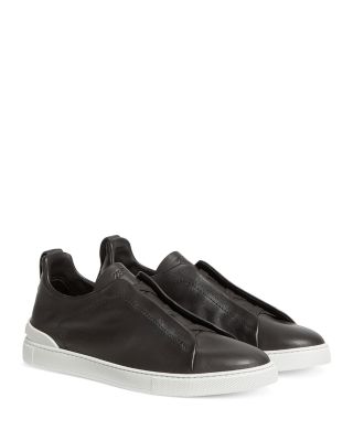 Zegna Men's Secondskin Triple Stitch Low Top Sneakers