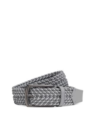 Zegna - Grey M&eacute;lange Elastic Rayon Braided Belt