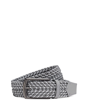 Shop Zegna Grey Melange Braided Belt In Medium Gray