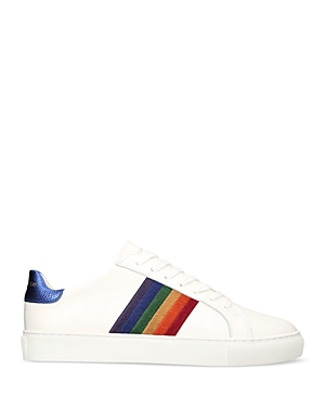 Kurt Geiger Lennon Rainbow-motif Low-top Leather Trainers In Open White
