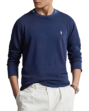 Shop Polo Ralph Lauren Cotton Spa Terry Sweatshirt In Newport Navy