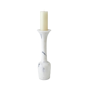 Global Views Calyx Marble Candle Holder In White