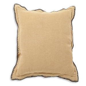 Global Views Stitched Gold Tone Throw Pillow, 23 X 23 In Brown
