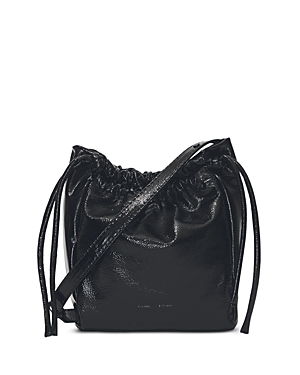 Proenza Schouler Leather Drawstring Crossbody Bag In Black/silver