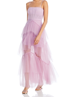 Shop Bcbgmaxazria Tulle Corset Essential Gown In Orchid