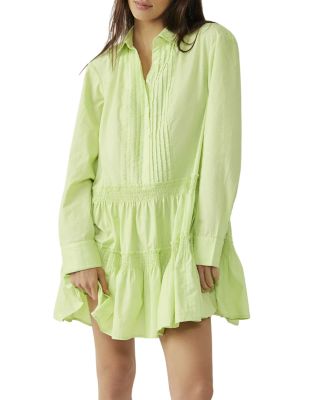 Free People Billie Pleated Tiered Mini Dress | Bloomingdale's