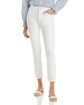 PAIGE - Cindy High Rise Ankle Straight Jeans in White Noise